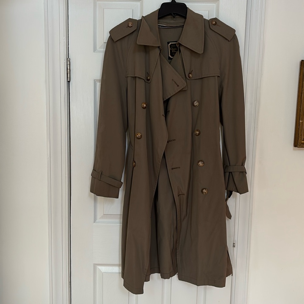 Vintage Dior trench with plaid zip out lining